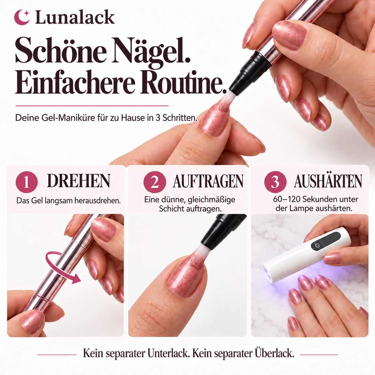 Lunalack Gel-Nagellack-Stift + UV-Lampe Set