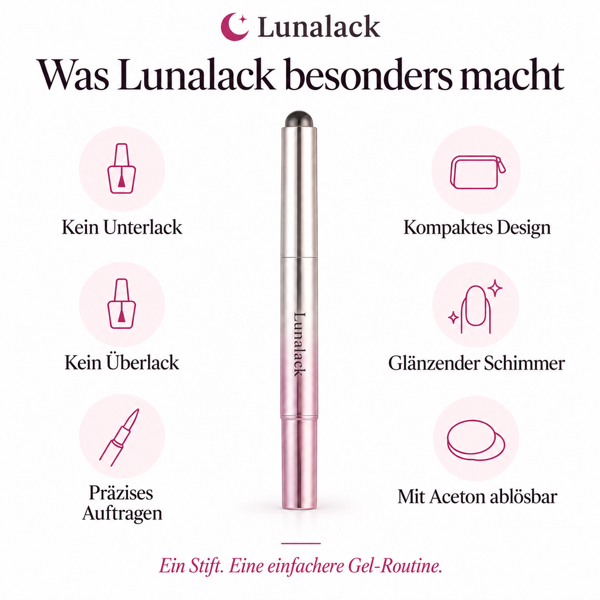 Lunalack Gel-Nagellack-Stift + UV-Lampe Set